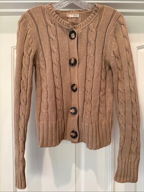 Cable Knit Button-Up Cardigan